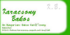 karacsony bakos business card